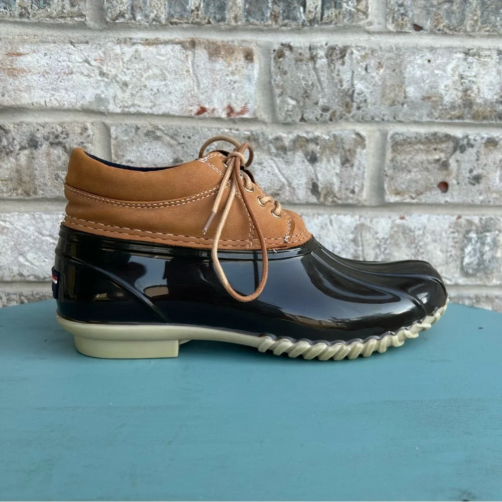 Tommy Hilfiger Tan and Brown Duck Boots